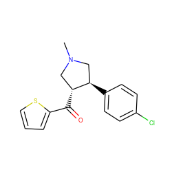 CN1C[C@@H](C(=O)c2cccs2)[C@H](c2ccc(Cl)cc2)C1 ZINC000052525322