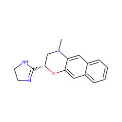 CN1C[C@@H](C2=NCCN2)Oc2cc3ccccc3cc21 ZINC000013518881