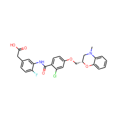 CN1C[C@@H](COc2ccc(C(=O)Nc3cc(CC(=O)O)ccc3F)c(Cl)c2)Oc2ccccc21 ZINC000072113693