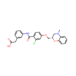 CN1C[C@@H](COc2ccc(C(=O)Nc3cccc(CC(=O)O)c3)c(Cl)c2)Oc2ccccc21 ZINC000072114139