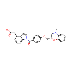 CN1C[C@@H](COc2ccc(C(=O)n3ccc4c(CC(=O)O)cccc43)cc2)Oc2ccccc21 ZINC000034309619