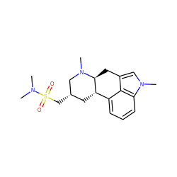 CN1C[C@@H](CS(=O)(=O)N(C)C)C[C@H]2c3cccc4c3c(cn4C)C[C@@H]21 ZINC000007997205