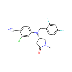 CN1C[C@@H](N(Cc2ccc(F)cc2F)c2ccc(C#N)c(Cl)c2)CC1=O ZINC000043073844