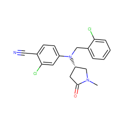 CN1C[C@@H](N(Cc2ccccc2Cl)c2ccc(C#N)c(Cl)c2)CC1=O ZINC000043022415