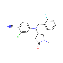 CN1C[C@@H](N(Cc2ccccc2F)c2ccc(C#N)c(Cl)c2)CC1=O ZINC000043120285