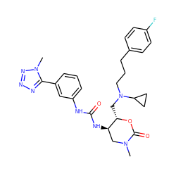 CN1C[C@@H](NC(=O)Nc2cccc(-c3nnnn3C)c2)[C@H](CN(CCCc2ccc(F)cc2)C2CC2)OC1=O ZINC000044405206