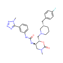 CN1C[C@@H](NC(=O)Nc2cccc(-c3nnnn3C)c2)[C@H](CN2CCC[C@@H](Cc3ccc(F)cc3)C2)OC1=O ZINC000044404296