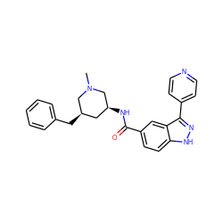 CN1C[C@@H](NC(=O)c2ccc3[nH]nc(-c4ccncc4)c3c2)C[C@@H](Cc2ccccc2)C1 ZINC000205036338