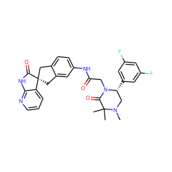 CN1C[C@@H](c2cc(F)cc(F)c2)N(CC(=O)Nc2ccc3c(c2)C[C@@]2(C3)C(=O)Nc3ncccc32)C(=O)C1(C)C ZINC000096284521