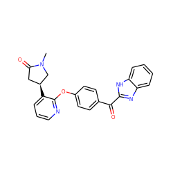 CN1C[C@@H](c2cccnc2Oc2ccc(C(=O)c3nc4ccccc4[nH]3)cc2)CC1=O ZINC000095573427