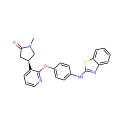 CN1C[C@@H](c2cccnc2Oc2ccc(Nc3nc4ccccc4s3)cc2)CC1=O ZINC000142575663