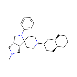 CN1C[C@@H]2[C@H](C1)CN(c1ccccc1)C21CCN([C@H]2CC[C@@H]3CCCC[C@@H]3C2)CC1 ZINC000013492998