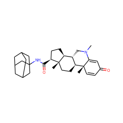 CN1C[C@@H]2[C@H](CC[C@]3(C)[C@@H](C(=O)NC45CC6CC(CC(C6)C4)C5)CC[C@@H]23)[C@@]2(C)C=CC(=O)C=C12 ZINC000013737956