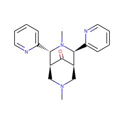 CN1C[C@@H]2C(=O)[C@H](C1)[C@H](c1ccccn1)N(C)[C@H]2c1ccccn1 ZINC000028769060