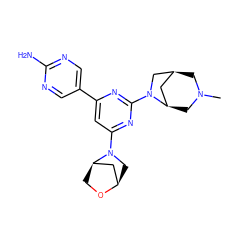 CN1C[C@@H]2C[C@H](C1)CN2c1nc(-c2cnc(N)nc2)cc(N2C[C@@H]3C[C@H]2CO3)n1 ZINC000653671250