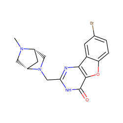 CN1C[C@@H]2C[C@H]1CN2Cc1nc2c(oc3ccc(Br)cc32)c(=O)[nH]1 ZINC000084713478