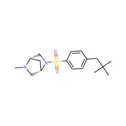 CN1C[C@@H]2C[C@H]1CN2S(=O)(=O)c1ccc(CC(C)(C)C)cc1 ZINC000087690222