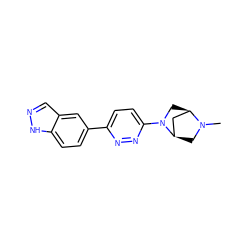 CN1C[C@@H]2C[C@H]1CN2c1ccc(-c2ccc3[nH]ncc3c2)nn1 ZINC000049089201