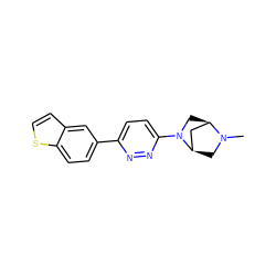 CN1C[C@@H]2C[C@H]1CN2c1ccc(-c2ccc3sccc3c2)nn1 ZINC000049037386