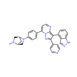 CN1C[C@@H]2C[C@H]1CN2c1ccc(-c2ccnc3c(-c4cccc5[nH]ncc45)c(-c4ccncc4)nn23)cc1 ZINC000064448382