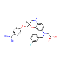 CN1C[C@](C)(COc2ccc(C(=N)N)cc2)Oc2cc(N(CC(=O)O)Cc3cccc(F)c3)ccc21 ZINC000073293828