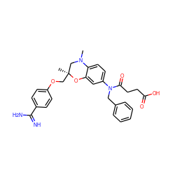 CN1C[C@](C)(COc2ccc(C(=N)N)cc2)Oc2cc(N(Cc3ccccc3)C(=O)CCC(=O)O)ccc21 ZINC000040863178