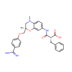 CN1C[C@](C)(COc2ccc(C(=N)N)cc2)Oc2cc(NC(=O)[C@@H](Cc3ccccc3)C(=O)O)ccc21 ZINC000040863699