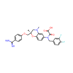 CN1C[C@](C)(COc2ccc(C(=N)N)cc2)Oc2ccc(N(Cc3ccc(F)c(F)c3)C(=O)C(=O)O)cc21 ZINC000049525683