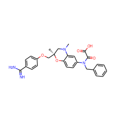 CN1C[C@](C)(COc2ccc(C(=N)N)cc2)Oc2ccc(N(Cc3ccccc3)C(=O)C(=O)O)cc21 ZINC000040393491