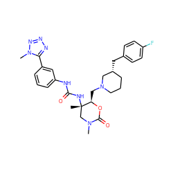 CN1C[C@](C)(NC(=O)Nc2cccc(-c3nnnn3C)c2)[C@@H](CN2CCC[C@@H](Cc3ccc(F)cc3)C2)OC1=O ZINC000042834003