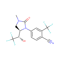 CN1C[C@H]([C@H](O)C(F)(F)F)N(c2ccc(C#N)c(C(F)(F)F)c2)C1=O ZINC000115763999