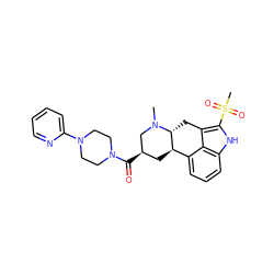 CN1C[C@H](C(=O)N2CCN(c3ccccn3)CC2)C[C@@H]2c3cccc4[nH]c(S(C)(=O)=O)c(c34)C[C@H]21 ZINC000029038658