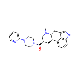 CN1C[C@H](C(=O)N2CCN(c3ccccn3)CC2)C[C@@H]2c3cccc4[nH]cc(c34)C[C@H]21 ZINC000029038606