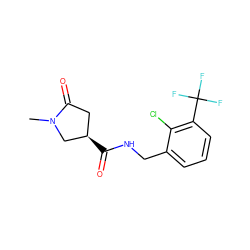 CN1C[C@H](C(=O)NCc2cccc(C(F)(F)F)c2Cl)CC1=O ZINC000095565675