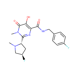 CN1C[C@H](F)C[C@H]1c1nc(C(=O)NCc2ccc(F)cc2)c(O)c(=O)n1C ZINC000014979227