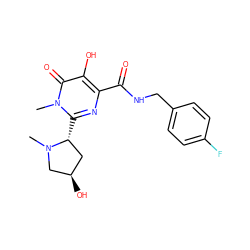 CN1C[C@H](O)C[C@H]1c1nc(C(=O)NCc2ccc(F)cc2)c(O)c(=O)n1C ZINC000014979208