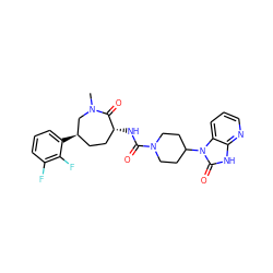 CN1C[C@H](c2cccc(F)c2F)CC[C@@H](NC(=O)N2CCC(n3c(=O)[nH]c4ncccc43)CC2)C1=O ZINC000028827346