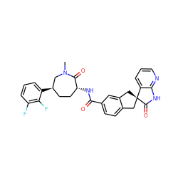 CN1C[C@H](c2cccc(F)c2F)CC[C@@H](NC(=O)c2ccc3c(c2)C[C@]2(C3)C(=O)Nc3ncccc32)C1=O ZINC000035937197