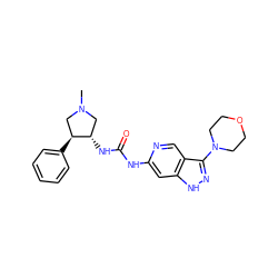 CN1C[C@H](c2ccccc2)[C@@H](NC(=O)Nc2cc3[nH]nc(N4CCOCC4)c3cn2)C1 ZINC000210699223