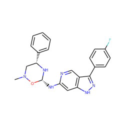 CN1C[C@H](c2ccccc2)N[C@H](Nc2cc3[nH]nc(-c4ccc(F)cc4)c3cn2)O1 ZINC000473233231