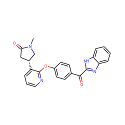 CN1C[C@H](c2cccnc2Oc2ccc(C(=O)c3nc4ccccc4[nH]3)cc2)CC1=O ZINC000095573426