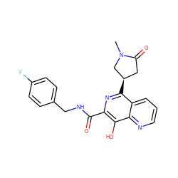 CN1C[C@H](c2nc(C(=O)NCc3ccc(F)cc3)c(O)c3ncccc23)CC1=O ZINC000034884336