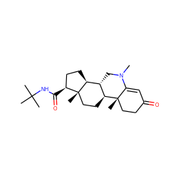 CN1C[C@H]2[C@@H]3CC[C@H](C(=O)NC(C)(C)C)[C@@]3(C)CC[C@@H]2[C@@]2(C)CCC(=O)C=C12 ZINC000013737948