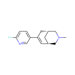 CN1C[C@H]2C=C(c3ccc(F)nc3)C[C@@H](C2)C1 ZINC000101576800