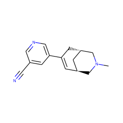 CN1C[C@H]2C=C(c3cncc(C#N)c3)C[C@@H](C2)C1 ZINC000101576954