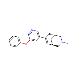 CN1C[C@H]2C=C(c3cncc(Oc4ccccc4)c3)C[C@@H](C2)C1 ZINC000101576885