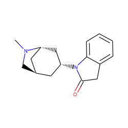 CN1C[C@H]2C[C@H]1C[C@H](N1C(=O)Cc3ccccc31)C2 ZINC000253918689