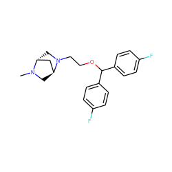 CN1C[C@H]2C[C@H]1CN2CCOC(c1ccc(F)cc1)c1ccc(F)cc1 ZINC000136897803