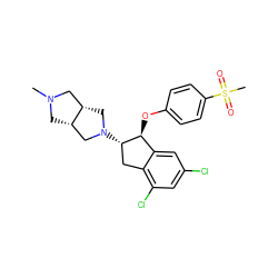 CN1C[C@H]2CN([C@H]3Cc4c(Cl)cc(Cl)cc4[C@@H]3Oc3ccc(S(C)(=O)=O)cc3)C[C@H]2C1 ZINC000118259689