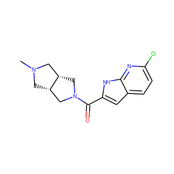 CN1C[C@H]2CN(C(=O)c3cc4ccc(Cl)nc4[nH]3)C[C@H]2C1 ZINC000073240743